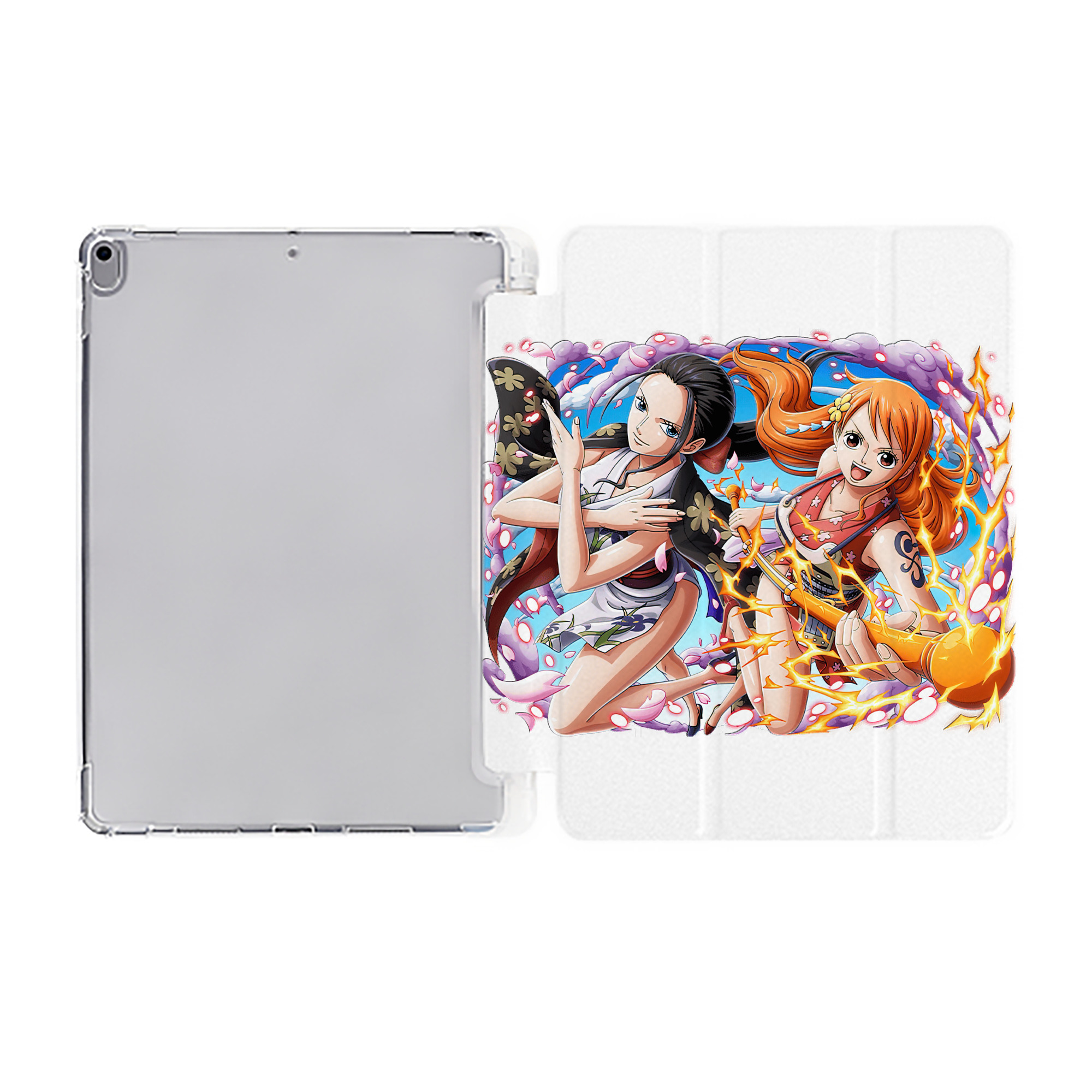 （画像用） ワンピース ナミ ONE PIECE Nami IPad ケース ペン収納付き 三つ折りスタンド PUレザー×シリコン 対応機種9.5/10.5/10.9インチ